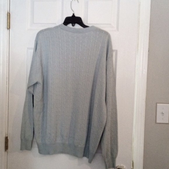 NWT Levrier Cashmere silk sweater XXL blue cable knit sweater Vintage - Picture 4 of 4